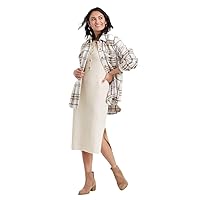 Universal Thread Women's Long Sleeve Henley Neck Sweater Dress - (Cream, Small)
