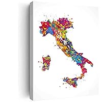 Decor For Living Room,Italy Map Watercolor Print Italy Country Map Art Print Wedding Gift Travel Wall Decor Housewarming Gift Wall Art Wall Hanging-5 in x7 in-Ready to hang
