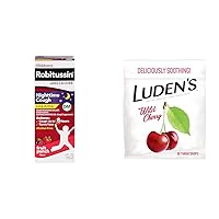 Robitussin Nighttime Kids Cough Medicine Fruit Punch, Luden's Wild Cherry Throat Drops 90 Count