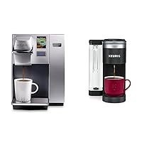 Keurig K155 Office Pro Single Cup Commercial K-Cup Pod Coffee Maker, Silver & K-Supreme SMART Coffee Maker, MultiStream Technology, Brews 6-12oz Cup Sizes, Black