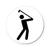 Round Coaster (Set of 4) Golf Stroke Swing Traffic Symbol