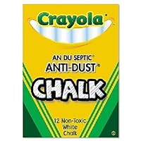 Crayola : Nontoxic Anti-Dust Chalk, White, 12 Sticks per Box -:- Sold as 2 Packs of - 12 - / - Total of 24 Each