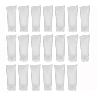 20PCS Clear Empty Refillable Plastic Soft Tubes Cosmetic Sample Bottles Jars Makeup Travel Containers For Lip Balms Lip Gloss Shampoo Shower Gel Body Lotion (30ml)