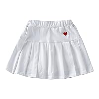 Toddler Little Kid Baby Girl Skorts Skirts for Girls Flared Plain Pleated Skater Skirt Sport Skirt Black Skirt