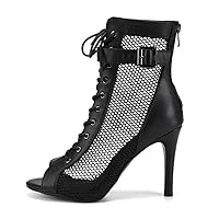 AOQUNFS Women's Open Toe Latin Dance Boots Salsa Ballroom Ankle Party Dance Shoes,Model DS-K92