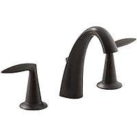 KOHLER Alteo K-45102-4-2BZ 2-Handle Widespread Bathroom Faucet with Metal Drain Assembly in Oil-Rubbed Bronze