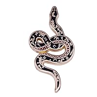 Constellation Symbol Black Snake Enamel Pin Celestial Moon Brooch Animal Art Accessories Vintage Lapel Pin For Women Men Gifts