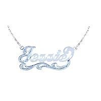 Rylos Necklaces For Women Gold Necklaces for Women & Men 14K Yellow Gold or White Gold Personalized 13MM Nameplate Necklace Genuine Diamond Special Order, Made to Order With 18 inch chain. Necklace