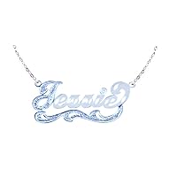 RYLOS Necklaces For Women Gold Necklaces for Women & Men 14K Yellow Gold or White Gold Personalized 13MM Nameplate Necklace Genuine Diamond Special Order, Made to Order With 18 inch chain. Necklace