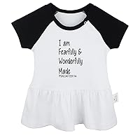 I'm Fearfully and Wonderfully Made Funny Dresses for Babies, Newborn Baby Princess Dress, Toddler Infant Ruffles Skirts