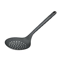Zyliss E980232 Skimmer, Sustainable Wheatstraw/Nylon, Cooking Spoon with Holes for Skimming/Draining, Non Stick, Heat Resistant Silicone Head, Beluga Grey, 13.2