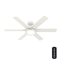 Hunter Fan 52 inch Casual Fresh White Indoor Ceiling Fan with LED Light Kit and Remote Control (Renewed)