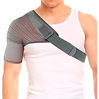 ORTONYX Shoulder Stability Brace Compression Sleeve for Rotator Cuff Support, Injury Prevention, Dislocated AC Joint, Labrum Tear, Frozen Shoulder Pain, Sprain, Soreness, Bursitis/S