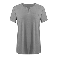 Womens Tops 2024 Plus Size Short Sleeve V Neck Comfy Loose Plus Size Tops for Women T Shirt Tshirts T-Shirts