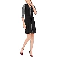 Connected Apparel Womens Petites Elbow Sleeve Short Wear to Work Dress