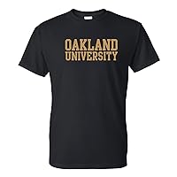 Oakland University Golden Grizzlies Basic Block, Team Color T Shirt, College, University