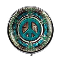 Hippie Peace Sign - Peace Pill Box - Charm Pill Box - Glass Candy Box