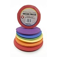 5-Inch Tissue Paper Circles - Great for Arts & Crafts, DIY Projects, Classroom Activities and More - Pre-cut, 5 Inches - 80 Each of 6 Assorted Primary Colors - 480 Pieces