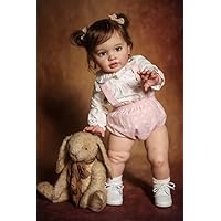 Angelbaby Life Like Reborn Baby Dolls Realistic Big Silicone Reborn Toddler Girls 26inch Weighted Doll with Straight Legs Sweet Handmade Newborn Real Life Reborn Pippa Babies Alive Doll for Child Toys