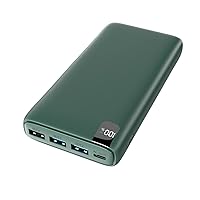 CONXWAN Portable Charger 26800mAh Power Bank 22.5W Fast Charging, 4 USB Outputs PD External Backup Charger Cell Phone USB C Battery Pack Compatible with iPhone Tablets Galaxy Android (Green)