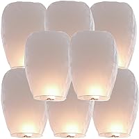 Lanterns to Release in Heaven&Memorial Events, Chinese Paper Lanterns Have 8 Pack of White, Paper Lanterns for Parties, Weddings, Birthdays, Beach Style Parties, Memorial Service.