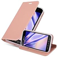 Book Case Compatible with Samsung Galaxy XCOVER 4 in Classy ROSÉ Gold - with Magnetic Closure, Stand Function and Card Slot - Wallet Etui Cover Pouch PU Leather Flip