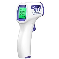 No-Contact Digital Infrared Thermometer, Forehead Thermometer for Adults and Kids, Fast Measurement, Fever Alarm and Memory Function