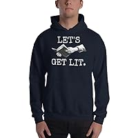 Funny Book Readers And Writers Let's Get Lit. Reading Pun Unisex Pullover Hoodie