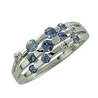 Tanzanite Round Shape Natural Non-Treated Gemstone 925 Sterling Silver Ring Engagement Jewelry for Women & Men