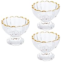BESTOYARD 3pcs Ice Cream Cup Glass Pudding Jars Glass Yogurt Container Glass Desert Bowl Ice Cream Bowls Clear Tumblers Mousse Cup Footed Dessert Bowls Parfait Cups Clear Cups Mini Goblet