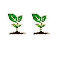 2 Pcs Bean Sprouts Enamel Brooch Pins Lovely Leaves Plant Enamel Pins Cute Lapel Pin for Backpacks Clothes Bags Lovely Broches Jewelry for Women Men