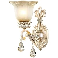 Wall Sconce Creative Resin Flower Pattern Wall Lantern Country Style Wall Lamp,Modern Simplicity Wrought Iron Wall Illumination Living Room Bedroom Kitchen Hallway,One Head