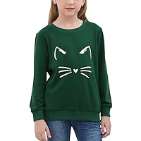 GORLYA Girl's Pullover Tops Cute Cartoon Graphic Print Sweatshirt Clothes for 4-14 Years Kids