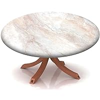 Round Table Cover Marble Texture Pattern,Table Cloth Cover Elastic Edge,Suitable for Catering and Kitchen Can Wipe Dining Round Table coverr,for 36