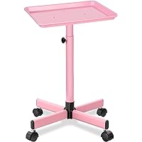 Salon Tray on Wheels-Height Adjustable Color Tray-Salon Service Tray-Pink Salon Rolling Tray