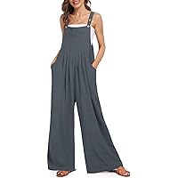 TARSE Overalls for Women Loose Fit Wide Leg Casual Jumpsuits Bib Spring Summer Rompers Linen Jumpers with Pockets