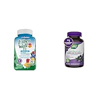 Fiber Well Fit Gummies Supplement, 90 Count (Packaging May Vary) & Nature's Way Sambucus Elderberry Immune Gummies, Daily Immune Support