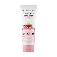 MAMAEARTH Multani Mitti Face Wash with Multani Mitti & Bulgarian Rose For Oil Control & Acne - 100 ml | Suits All Skin Types | Hydrating & Gentle