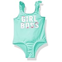 Girls Foil Lettering Boss Swimsuit