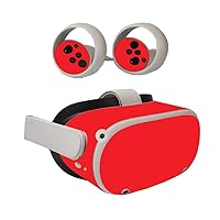 MightySkins Skin Compatible with Oculus Quest 2 - Solid Red | Protective, Durable, and Unique Vinyl Decal wrap Cover | Easy to Apply, Remove, and Change Styles | Made in The USA (OCQU2-Solid Red)