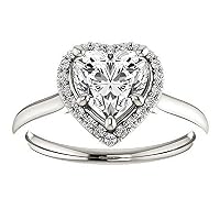 3 Carat Heart Diamond Moissanite Engagement Ring Wedding Ring Eternity Band Vintage Solitaire Halo Hidden Prong Setting Silver Jewelry Anniversary Promise Ring Gift