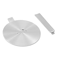 9.45inch Stainless Steel Induction Cooktop Adapter Plate, Heat Diffuser for  Glass and Electric Cooktop, Detachable Handle