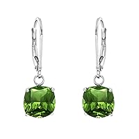 Multi Choice Cushion Shape Gemstone 925 Sterling Silver Solitaire Dangle Drop Earring