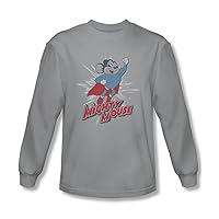 Mens Mighty Blast Off Long Sleeve Shirt In Silver
