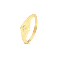 North Star Ring, 14K Real Gold Celestial Ring, Tiny Gold Star Ring, Dainty initial North Star Ring, Birthday Gift