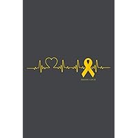 Pediatric Cancer Cancer Heartbeat Gift For Kids: Notebook Planner -6x9 inch Daily Planner Journal, To Do List Notebook, Daily Organizer, 114 Pages