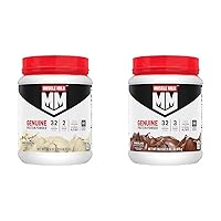 Genuine Protein Powder Bundle, Vanilla Crème 1.93 Pounds 12 Servings 32g Protein 2g Sugar and Chocolate 1.93 Pounds 12 Servings 32g Protein 3g Sugar