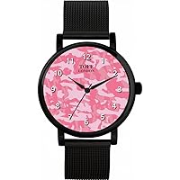 Traditional Pink Camouflage Watch Ladies 38mm Case 3atm Water Resistant Custom Designed Quartz Movement Luxury Fashionable