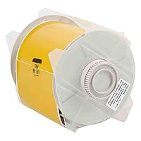 High Adhesion Vinyl Label Tape (113114) - Yellow Vinyl Film - Compatible with GlobalMark Industrial Label Printer - 100' Length, 4