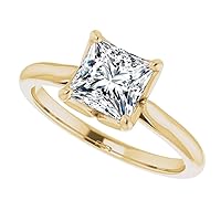3 Carat Moissanite Engagement Ring Wedding Promise Gold-Sterling Silver Rings for Women